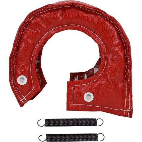 Housse d'isolation thermique pour turbocompresseur GT55 GT40, en fibre de carbone, amovible, avec ressort de verrouillage, rouge. (1/5)