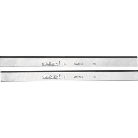 Metabo 2 HSS Hobelmesser, HSS-18%W, 260x20x3mm / 2-Einstellnuten, HC 260 C/M/K, (091103 (1/4)