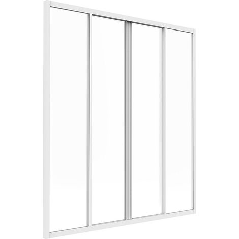 Vetrata scorrevole 120 x 130 cm in Alluminio termolaccato Bianco - RAVENA