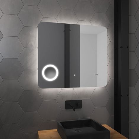 Miroir Salle de Bain LED Auto-éclairant 80x70x4cm Atmosphere Plus (1/5)