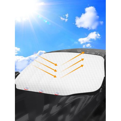 Pare Soleil Voiture Pare Brise Avant, Protection Avant Parfaite Contre Les Rayons UV et la Chaleur dans Votre Voiture,Magnétique, Pliable, Universelle, Argenté, 193 126cm (1/5)