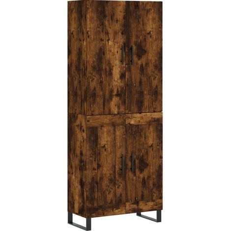 Credenza Rovere Fumo 69,5x34x180 cm in Legno Multistrato vidaXL (1/5)