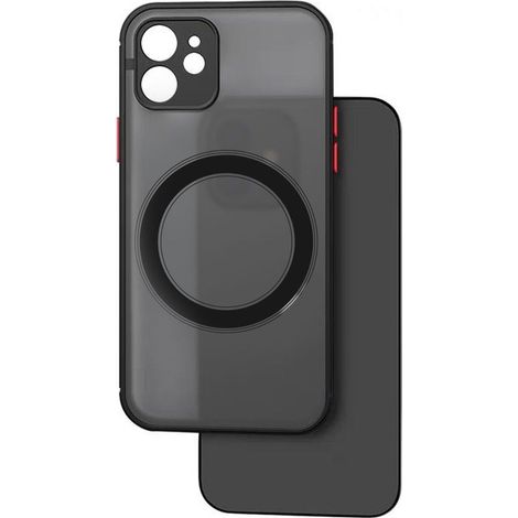 Magnetische iPhone-Hülle mit hautähnlicher Oberfläche, kabellosem Laden, Rundumschutz, stoßfest, schwarz für iPhone 11 (1/5)