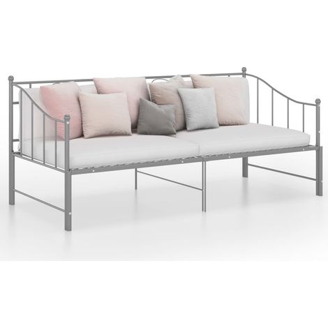 Estructura sofá cama extraíble sin colchón metal gris 90x200 cm vidaXL (1/5)