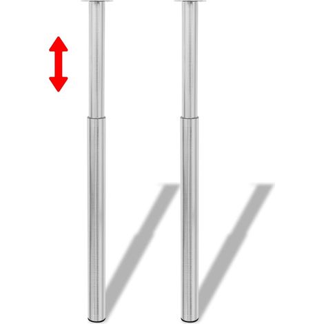 Pieds de table télescopiques 4 pcs Acier inoxydable 710 mm-1100 mm (1/4)