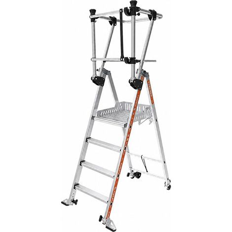 Escabeau pliant 4 marches - Hauteur max. de travail 2.90m - 2274304 (1/5)
