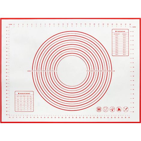 Tapis De Cuisson En Silicone - 60 X 40 Cm - Antiadhésif Non Glissant Pour Pâtisserie Pain Pizza Biscuits - 1 Pièce (1/5)