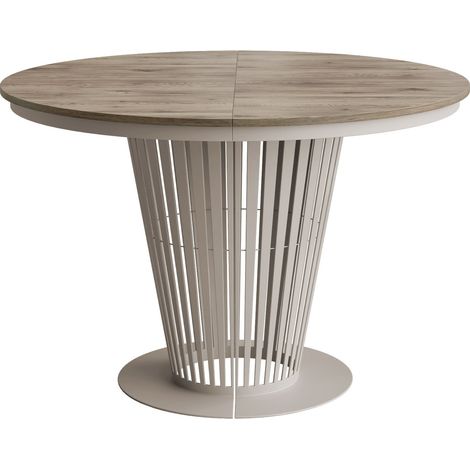 Mesa Oswego 181, Cachemira + Roble oscuro, 76x0x0cm, Alargamiento, Aglomerado laminado, Metal