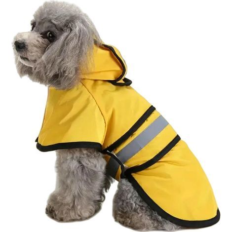 Poncho Pluie ImperméAble Lisse À Capuchon pour Les Petits X Plus Grands Chiens Et Chiots Jaunes-Jaune-m (1/5)