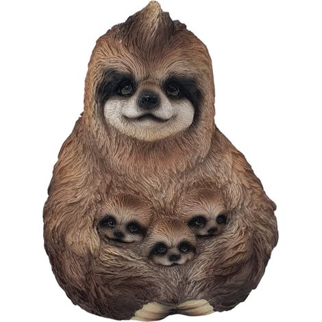 Dekofigur Faultier Familie 30 x 24 x 22 cm braun Dekofigur