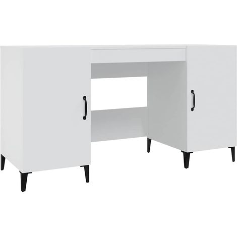 Maison Exclusive - Schreibtisch Weiß 140x50x75 cm Holzwerkstoff (1/5)