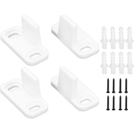 2 Blocs de Porte en Acier et Plastique Blanc pour Chambre, Hôtel ou Armoire, Accessoires de Quincaillerie (1/5)