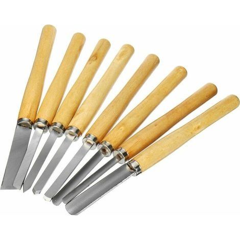 8-teiliges Holzschnitzwerkzeug-Set mit Holzmeißel (1/3)