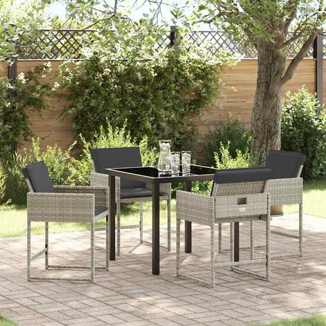 Ensemble de salle à manger pour jardin 5 pcs-Salon de jardin Gris clair 268956 (1/5)
