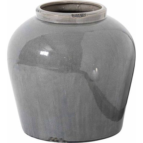 Garda Glazed Juniper Vase - Ceramic - L37 x W37 x H37 cm - Grey