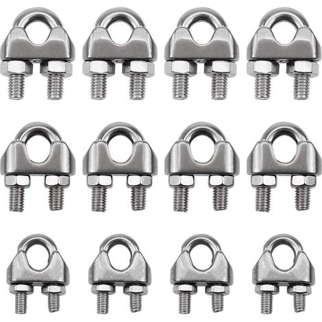 Collier de serrage pour câble métallique, collier de serrage en acier inoxydable 304, support à boulon en U, ZQKLA (1/5)