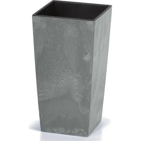 DEUBA® Square Concrete Effect Plant Pot Textured Look with Shelf Insert UV Proof  Grey, 91 Liter (de)
