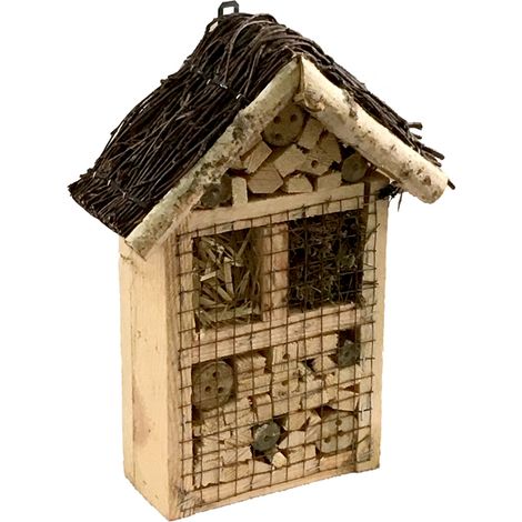 Nichoir à insectes avec toit en bouleau