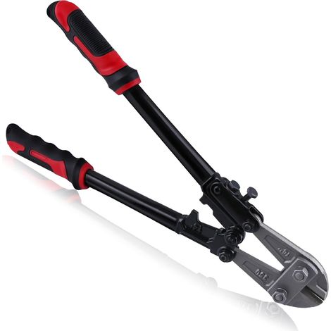 Coupe-boulons robuste de 35,6 cm pour couper des clôtures à maillons de chaîne, des fils d'acier, des chaînes, des vis, des rivets et des petits cadenas, coupe-boulons à double action (1/5)