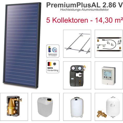 Solarbayer PremiumPlusAL Solarpaket 5 Ziegel Bruttofläche 14,30 m² vertikal (1/5)