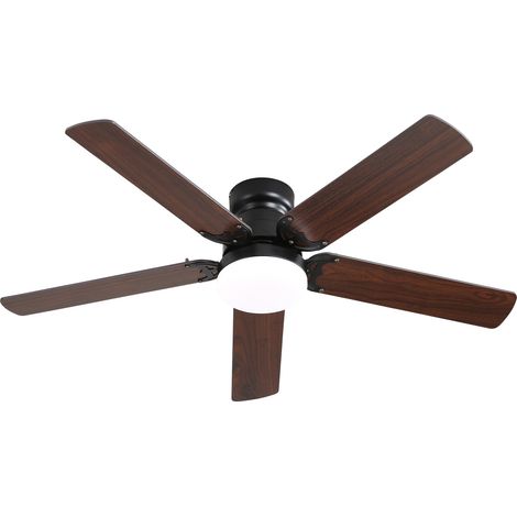 Ventilateur de plafond 42 po avec lumière LED 18W, télécommande, moteur silencieux DC, programmateur et fonction mémoire de l'éclairage