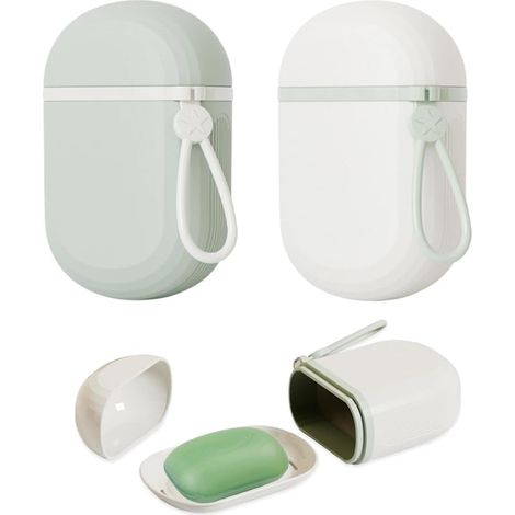 Set mit 2 Reise-Seifenboxen – auslaufsicher, mit Deckel, für Camping/Dusche/Badezimmer/Outdoor-Aktivitäten