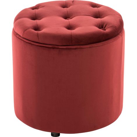 Puff De Almacenaje Redondo Pantin Rojo (1/5)