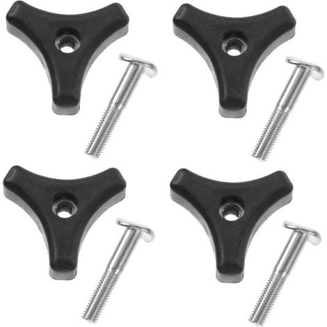 Lawnmower handle assembly with triangular handle and fixing screw for the lawnmower handlebar, easy to assemble and safe garden accessory. (1/5)