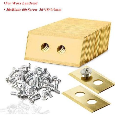 Worx Landroid Replacement Blade – 36x18x0.9 mm, 2 holes, rust-resistant for robot mower (ref. B31376653)