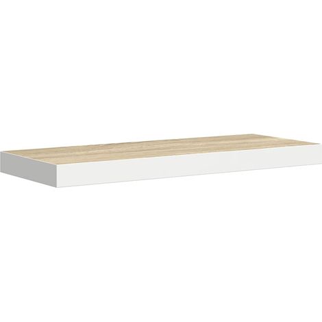 vidaXL Estante flotante de pared MDF roble y blanco 60x23,5x3,8 cm (1/2)