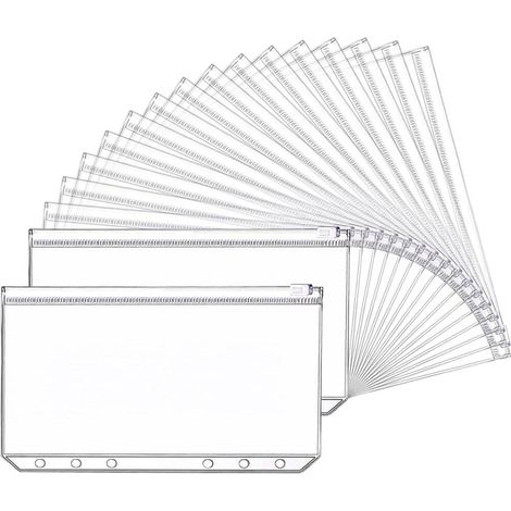 pour les études et le travail – Lot de 18 pochettes plastiques A6 perforées format Fermeture (1/5)