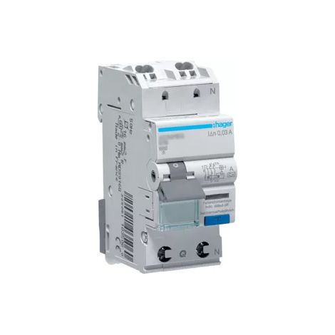 FI/LS-Schutzschalter Hager 1p+N,Typ A,B13A,30 mA,6 kA, ADS913D,QuickConnect (1/2)