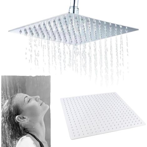Ducha de lluvia, acero inoxidable, diseño ultrafino, gris claro. (1/2)