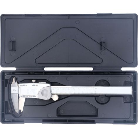 Calibrador digital industrial, resistente al agua con clasificación IP54, rango de medición de 0 a 150 mm (0 a 6 pulgadas), resolución de 0,005 mm (0,0005 pulgadas). (1/5)