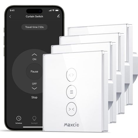Interrupteur Connecté WiFi Volet Roulant Tactile 4er [Fil Neutre]  Interrupteur Intelligent Pour Store (1/5)