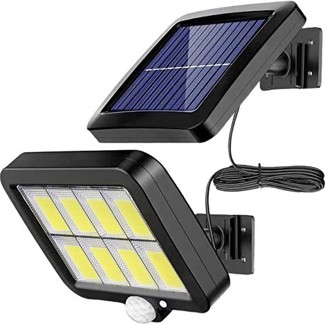 Applique murale solaire extérieure, 120 perles LED, étanche IP65, lampe solaire de porche détachable, câble d'alimentation d'environ 5 mètres (1/5)