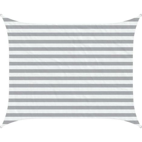 Voiles d'ombrage gris clair et blanches, 2 x 2,5 mètres (1/5)