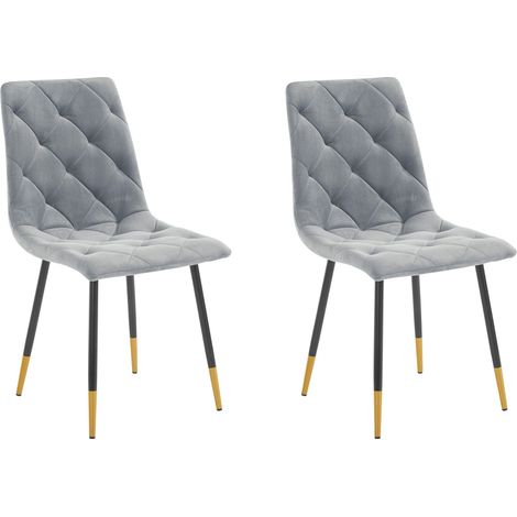 Eva-Lot de 2 chaises Gris Métal