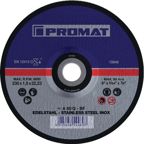 Trennscheibe INOX D125x1mm ger.INOX PROMAT 4000841242 (1/2)