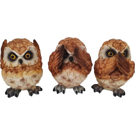 Dekofigur Eule 3 Motive 12 x 10 x 8 cm Gartenfiguren