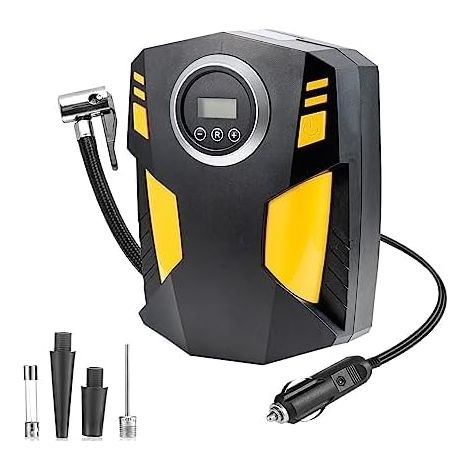 Compresseur d'air portable pour pneus, 150 PSI, 12 V, pour gonfler les pneus de vélo, de voiture ou de moto.-AquaForge (1/5)