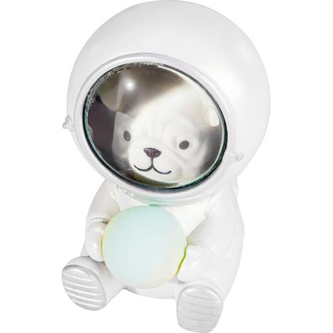 Bonita luz nocturna con estampado de dibujos animados para la habitación infantil, lámpara de mesilla de noche con forma de astronauta y un bonito motivo de animales. (1/5)