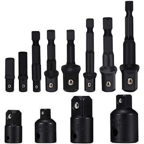 Socket Adaptor Converter Set Clé d'écrou de forets à queue hexagonale 8 pièces socket Extension Adaptateur Bit Set Lot de 4 Adaptateurs Réducteurs Pour Clés à Rochet/Clé à Douille