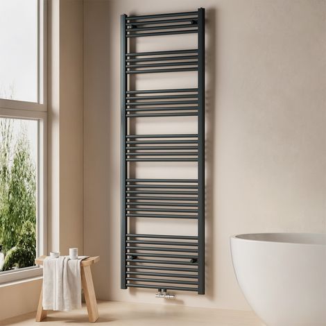 EMKE Badheizkörper Handtuchtrockner Handtuchwärmer 60x180cm 898 Watt Anthrazit Bad-Heizkörper Mittelanschluss