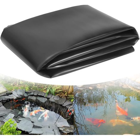 Bâche de Bassin en PVC, Noire Bâche de Bassin 3Mx4M, Bâche Liner pour Bassin Flexible, Grand Bassin à Poissons, Piscines, Jardin (1/2)