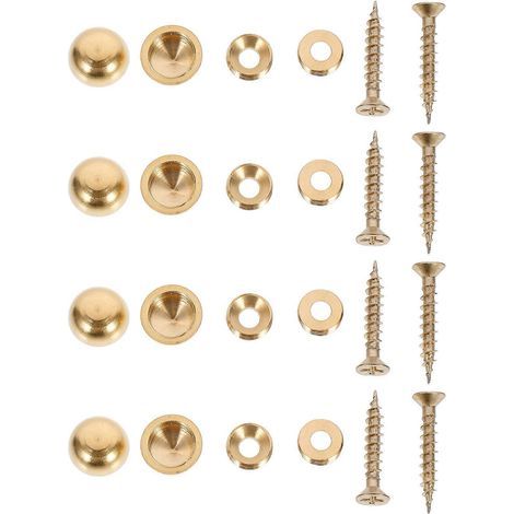 Lot de 8 cache-vis en cuivre pour miroirs, panneaux publicitaires et clous décoratifs (13 mm)-2.50X1.30X0.56CM-Golden (1/3)