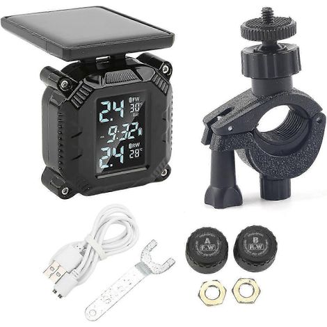 Monitor de presión de neumáticos inalámbrico solar para motocicleta - Resistente al agua IP67 con sistema de alarma en tiempo realMM2 (1/5)