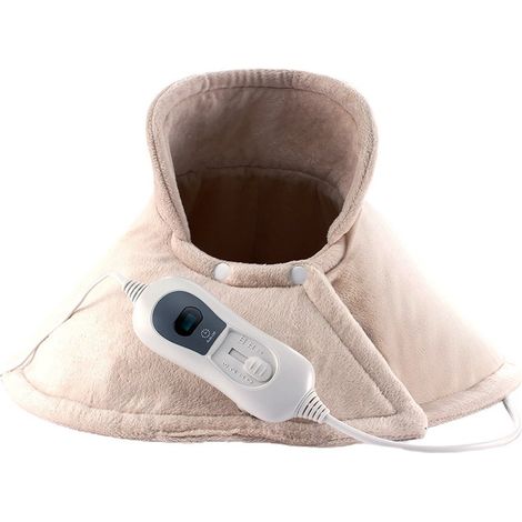 Coussin Cervical Électrique Relent Beige 100W 3 Niveaux Arrêt Automatique Lavable (60x62cm)