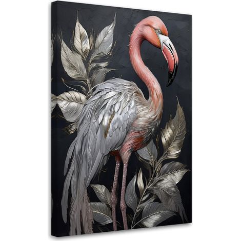 Tableau déco Flamingo Birds Silver Animals 70x100 (1/5)