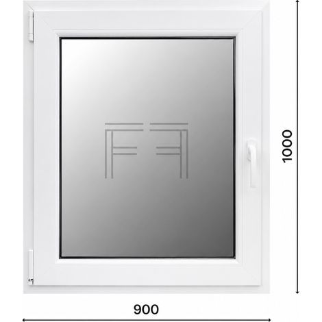 Fintex-finestra in PVC bianco singola anta 900X1000 apertura a sinistra, doppio vetro, PROFILO A L (1/3)